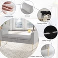 thumbnail image 3 of Storage Bench, Upholstered Entryway Bench End of Bed Bench with Armrest & Large Storage Space for Living Room, 3 of 5