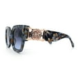 thumbnail image 6 of Womens Diva Oversized Thick Temple Jewel Hinge Fashion Plastic Sunglasses Blue Tortoise - Navy, 6 of 8