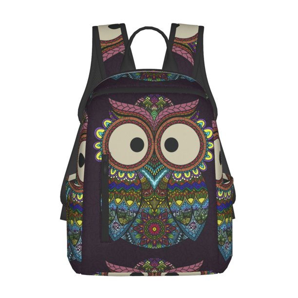 Disketp Boho Owl Mochila Ligera e Impermeable, Mochila de Día Resistente para Viajes, Senderismo y Uso Diario para Hombre y Mujer
