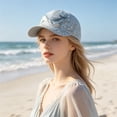 thumbnail image 4 of Ocean Creatures Embroidery Cap, Adjustable Cotton Baseball Cap, Raised Embroidered Sea Animal Hat for Beach Travel, Great Gift for Women & Men Sea Life Lovers, 4 of 6