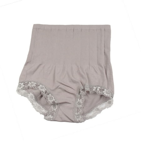 

Women Lace Trim Underwear High Waist Tummy Control Panties Slimming Shapewear Grey