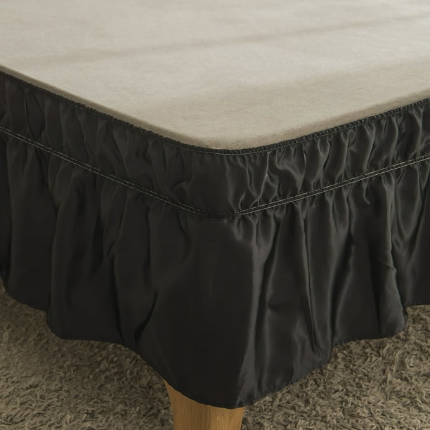 Black satin bed skirt hotsell