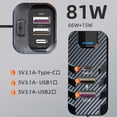 thumbnail image 4 of Binmer Car Fast Charger Multi-function 66W Car Charger Car Rear Phone Charger LED Atmosphere Light 6-port Expansion Widely Intelligent Charging, 4 of 6