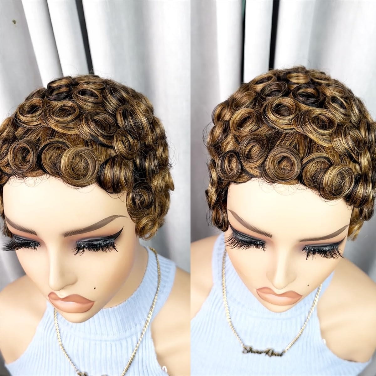 Natural Black Layered Pixie Wig Human Hair for Black Women Short Human Hair Lightweight Glueless Pixie Cut Wigs
