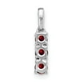 thumbnail image 4 of Auriga 14k White Gold 3-stone Garnet and Diamond Pendant for Women (L-16.3mm, W-3.6mm), 4 of 7