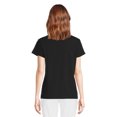 thumbnail image 4 of RealSize Women's Shirred V-Neck Tee with Short Sleeves, Sizes XS-3XL, 4 of 6