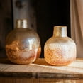 thumbnail image 2 of Hand Blown Bubble Glass Bud Vase Amber, 2 of 7