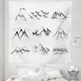 thumbnail image 1 of Mountain Tapestry, Snowy Icy Mountain Tops Peaks in Winter Season Hand Drawn Style Climbing Theme, Fabric Wall Hanging Decor for Bedroom Living Room Dorm, 5 Sizes, Black White, by Ambesonne, 1 of 1