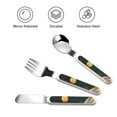 thumbnail image 3 of Salouo Abstract Gold Floral Galaxy Pattern 3 Pieces Toddler Utensils, Kids Silverware Set Stainless Steel Utensils for Kids Children Safe Spoons Forks & Knife Dishwasher Safe, 3 of 8