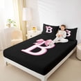 thumbnail image 3 of Erosebridal Bowknot Initial Alphabet B Bed Sheets,Dreamy Princess Bowtie Kids King Sheets For Girls 4-Piece, 3 of 6