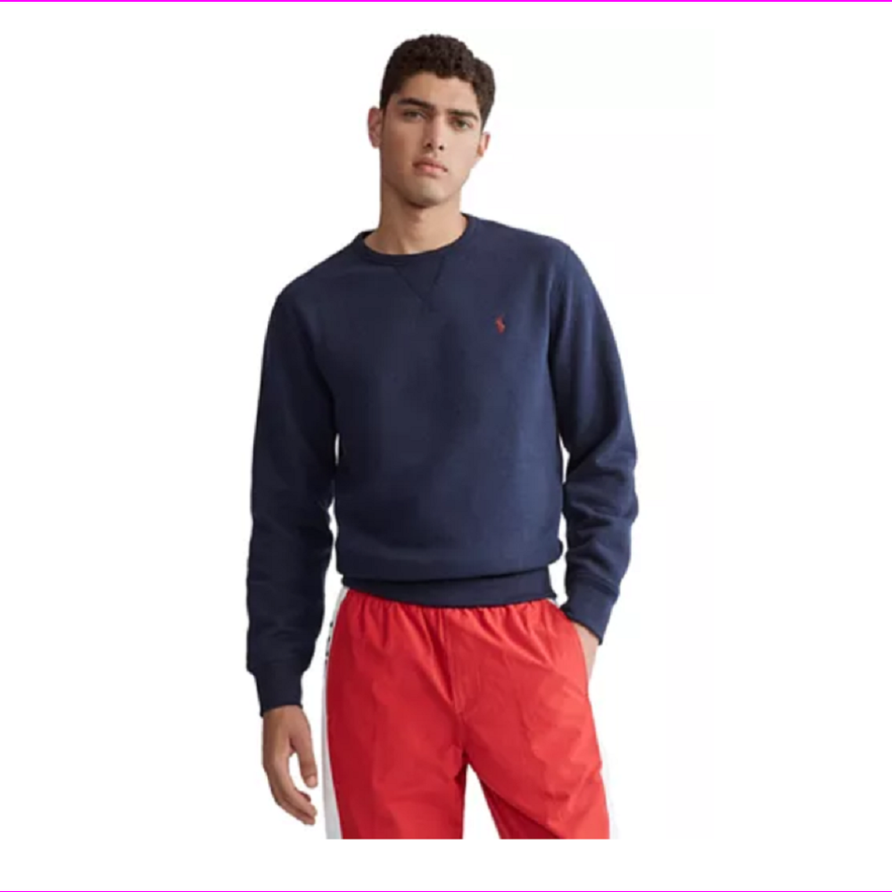 Fleece Crewneck Sweatshirt, Navy 