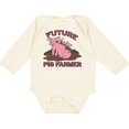 thumbnail image 3 of Inktastic Future Pig Farmer with Cute Pig Family Boys or Girls Long Sleeve Baby Bodysuit, 3 of 5