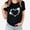 Black, variant on LSLJS Ladies Saint Patrick's Day Printed T-shirt With Round Neck and Short Sleeved Top, Gifts for Women
