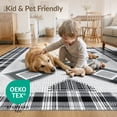 thumbnail image 4 of ODIKA 3'x5' Washable Throw Rug Buffalo Plaid Striped With Boho Diamond And Bordered Accents for Entryway, Kitchen, Mudroom, Stain Resistant, Low Profile, Non-Slip, 4 of 7
