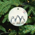 thumbnail image 5 of Christmas Ornament Penguin Family Double-Sided Printed 3" Ceramic Christmas Ornament Cute Penguins Keepsake Funny Christmas Hanging Tree Decor Ornament Holiday Present, 5 of 8