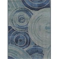 thumbnail image 1 of Unique Loom Modern Collection Abstract Circles Transitional Indoor and Outdoor Flatweave Area Rug, 2 Feet 2 Inch x 3 Feet, Light Blue/Navy Blue, 1 of 1