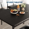 thumbnail image 4 of Dining Table Set for 4 – 5-Piece Kitchen Table with Storage Rack, Wood Tabletop, Heavy-Duty Metal Frame, Upholstered Chairs – Ideal for Small Space, Apartment – Black, 4 of 7