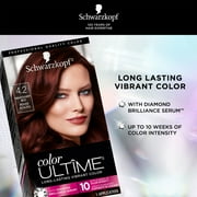 Schwarzkopf Color Ultime Hair Color, 4.2 Mahogany Red, 1 Application - Permanent Red Hair Dye for Vivid Color Intensity and Fade-Resistant Shine up to 10 Weeks