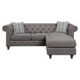 thumbnail image 3 of ACME Waldina Tufted Linen Fabric Upholstered Reversible Sectional Sofa in Brown, 3 of 7