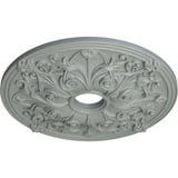 Ekena Millwork CM16MEPLS 16 1/2"OD X 3 7/8"ID X 1 1/2"P Medea Ceiling Medallion Fits Canopies Up To 5 3/8", Platinum