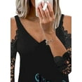 thumbnail image 3 of WISEFIN Womens Casual Floral Print Short Sleeve Lace Tunic T-Shirt Tops Size M-3XL, 3 of 3