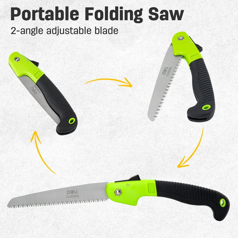 TerCasa® Folding Hand Saw, Garden Folding Saw With Safety Lock, Saw Blade Length 23 Cm, Stainless Steel Saw Blade For Branch Work And Tree Care