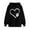 Black, variant on Feancey Cute Hoodies for Women Oversized Casual Heart Print Drawstring Hooded Sweatshirts Long Sleeve Fleece Fall Outfits with Pocket Black L