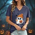 thumbnail image 2 of CAUYDY Halloween Shirts for Women Spooky Season V Neck Raglan Sleeve Tee Top Soft Fabric Lightweight Vibrant Parttern Navy Sizes XL, 2 of 5