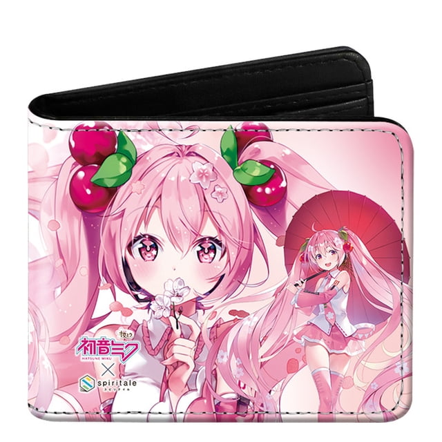Tonnylam Cartera corta de piel sintética (PU) con diseño de dibujos animados de Hatsune Miku