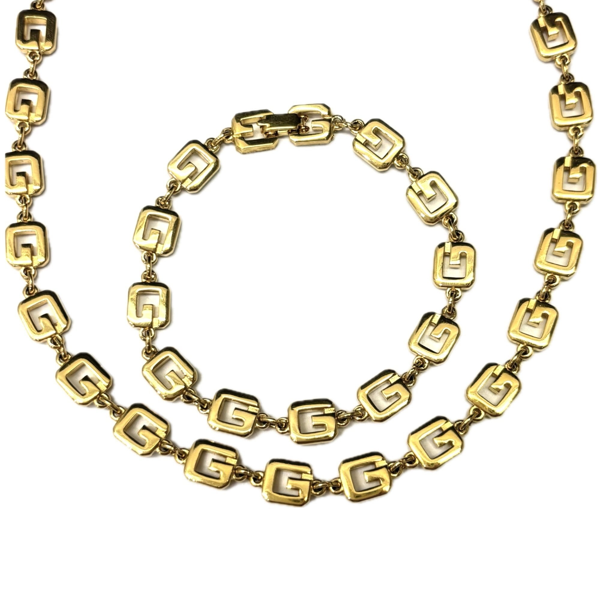 Pre-Owned Givenchy necklace and bracelet set, gold chainGIVENCHY