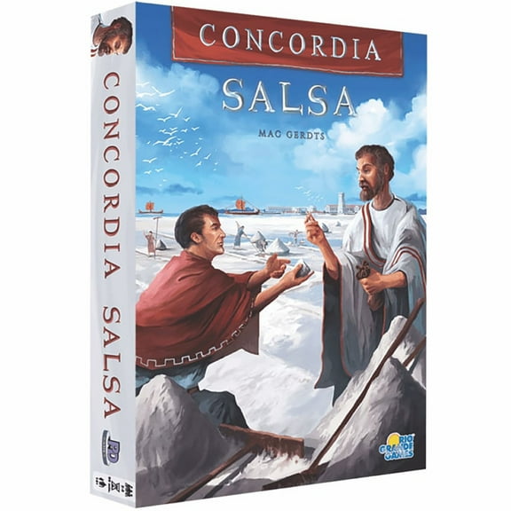 Rio Grande Games: Concordia Salsa - Deck-Building Card Game, 27 Forum Cards, 2 New Maps, 6th Commodity Salt, Modular Design, Ages 14 , 2-5 Players