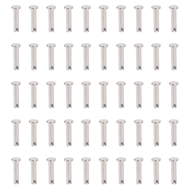 50Pcs Ronde Chape Broches Tête Plate 304 en Acier Inoxydable Localiser des Pièces Mobiles Linéaires M6x25mm