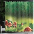 thumbnail image 4 of Ambesonne Mushroom Shower Curtain, Wild Magic Wonderland, 69"Wx84"L, Apple Green Fern Green, 4 of 5