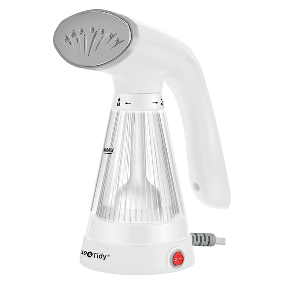 True & Tidy Tidy Portable Lightweight Powerful Stainless Handheld Garment Steamer, White