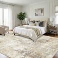 thumbnail image 2 of NewBuros Area Rugs 9'x12', Modern Abstract Non-Slip Washable Rugs for Living Room, Soft Low Pile Stain Resistant Indoor Carpet for Bedroom Dining Room Playroom, Neutral Brown, 2 of 11