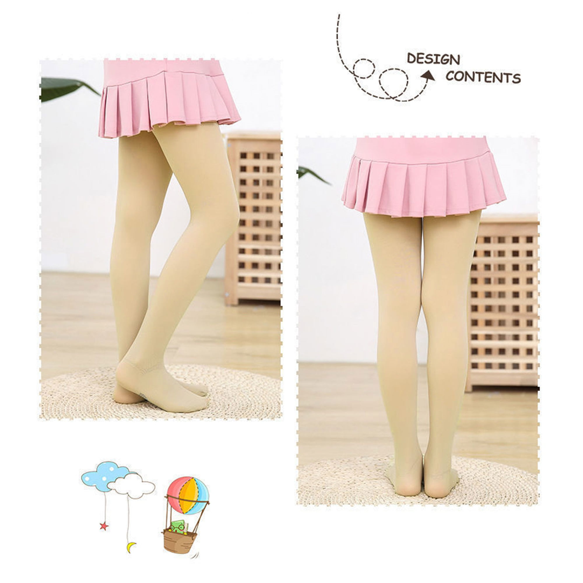1pc Girls' Black Anti-twist Skin Friendly Footed Dance Tights Bottoming  Socks, Comfortable & Versatile Suitable For Back To School Outfits