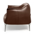 thumbnail image 2 of PU Leather Accent Chair Armchair Single Sofa with Stainless Steel Legs Modern Arm Chair,Brown, 2 of 8