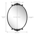 thumbnail image 4 of Apmir Arched Wall Mirror Oval Vintage Carved Antique Metal Frame for Bathroom, 4 of 9