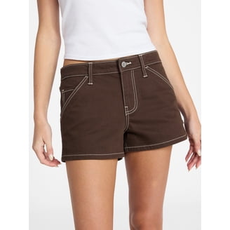 No Boundaries Women's Denim Shorts with Crochet Lace Trim High
