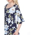 thumbnail image 5 of White Mark Women's Floral Bell Sleeve Tunic and Palazzo Pant Set, 5 of 5
