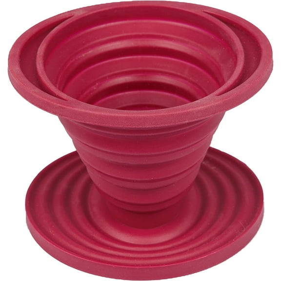 Kuissential SlickDrip- Collapsible, Reusable Silicone Coffee Dripper- Filter Cone- Easy Manual Coffee Brew Maker- Makes 1 to 2 cups of Strong Brew Flavor- For Hiking, Camping, Home, Office