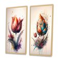 thumbnail image 3 of Designart "Vibrant Tulip in Technicolor III" Tulip Framed Wall Art Set Of 2 - Purple Floral Gallery Wall Frame Set For Home Decor, 3 of 7