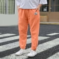 thumbnail image 2 of Gibobby Boys Pants Casual Pants For 12 18 24Months 2T 3T 4T 5T Little Boys Classic Linen Soft Stripe Elastics Waist Spring Autumn Trousers Kids Long Pants(9-10 Years,Orange), 2 of 5