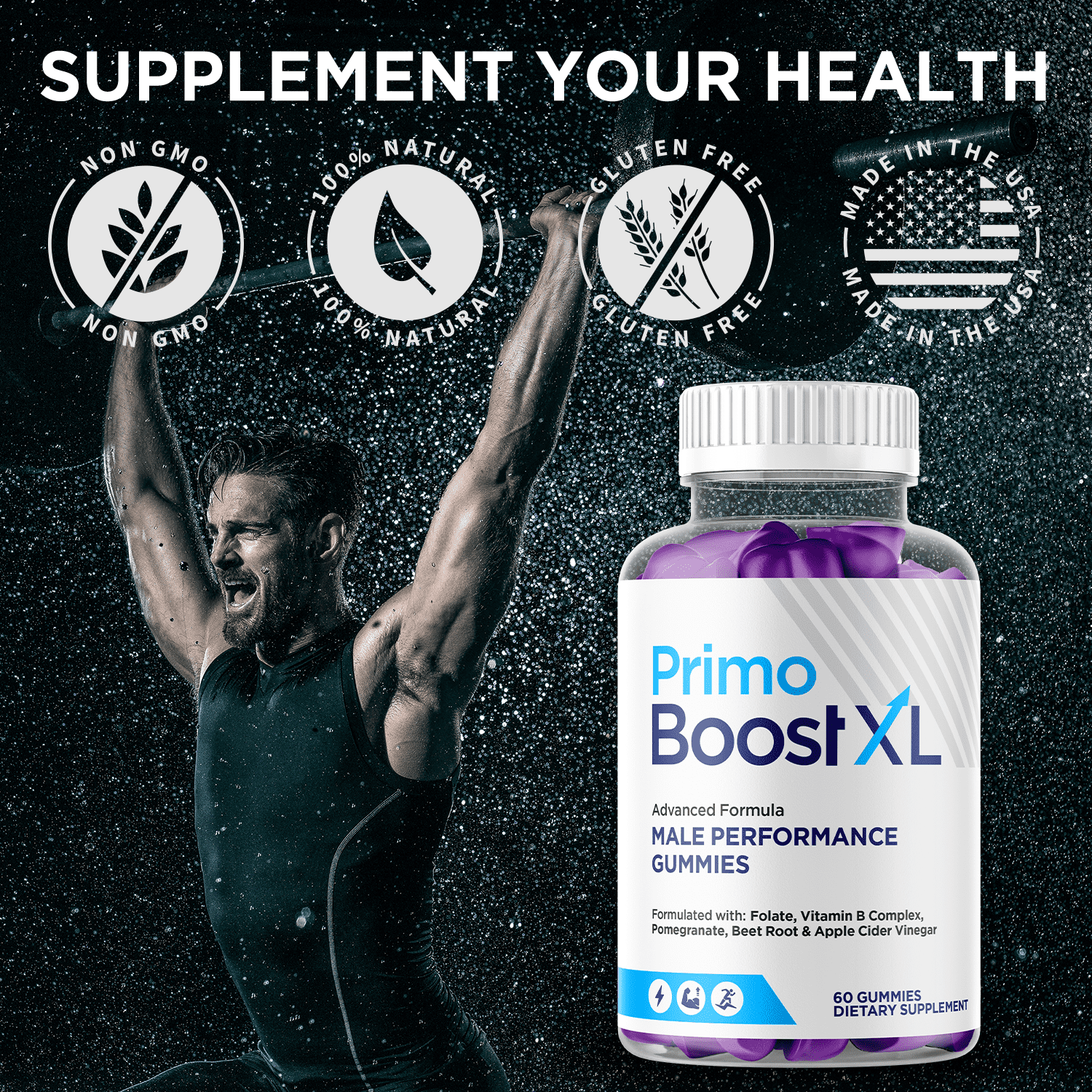 Primo Boost XL Gummies Advanced Formula All Natural Vitamin Supplement PrimoBoost XL 120 Gummies