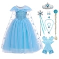 thumbnail image 2 of IBTOM CASTLE Snow Queen Frozen Princess Elsa Costumes for Girls Children Tulle Dress with Accessories Ice Princess Dress up Carnival Christmas Birthday Dress Fancy Dress Clothing, 2 of 6