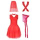 thumbnail image 4 of Disfraz de novia para mujer, vestido de novia rojo para fiestas temáticas, festivales M, 4 of 9