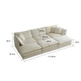 thumbnail image 2 of Modular Sectional Sofa Couch, 111.42" Deep Seat Cloud Sofa Sleeper with 3 Ottomans & Soft Pillows, 6 Seat Convertible Sectional Couch for Living Room, Apartment, 2 of 9