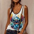 thumbnail image 4 of ¡Venta caliente! Top corto de verano de Disney Stitch para mujer, sin mangas, ajustado, ajustado, ajustado, ajustado, camiseta con tirantes, camiseta sin mangas, 4 of 5