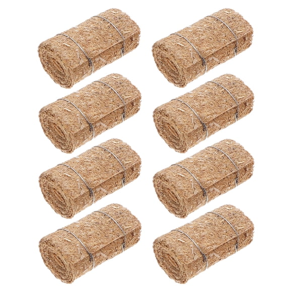 Minkissy 8Pcs Mini Hay Bales Decor Light Brown Western Centerpiece for Home Decoration Classroom