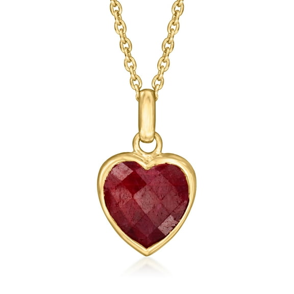 Ross-Simons 4.60 Carat Ruby Pendant Necklace in 18kt Gold Over Sterling, Women's, Adult